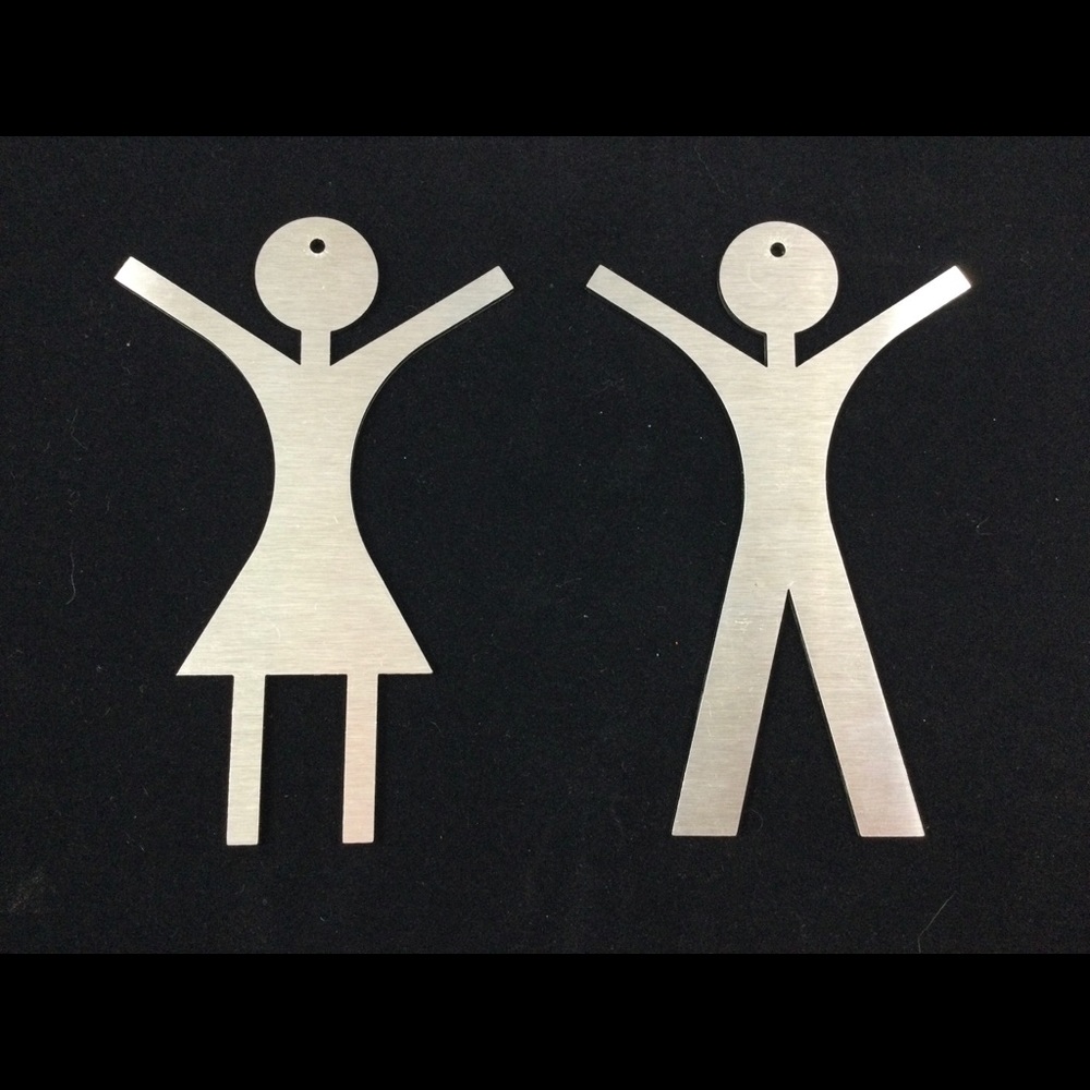 “Male” and “Female” Icon Stainless Steel Cutouts